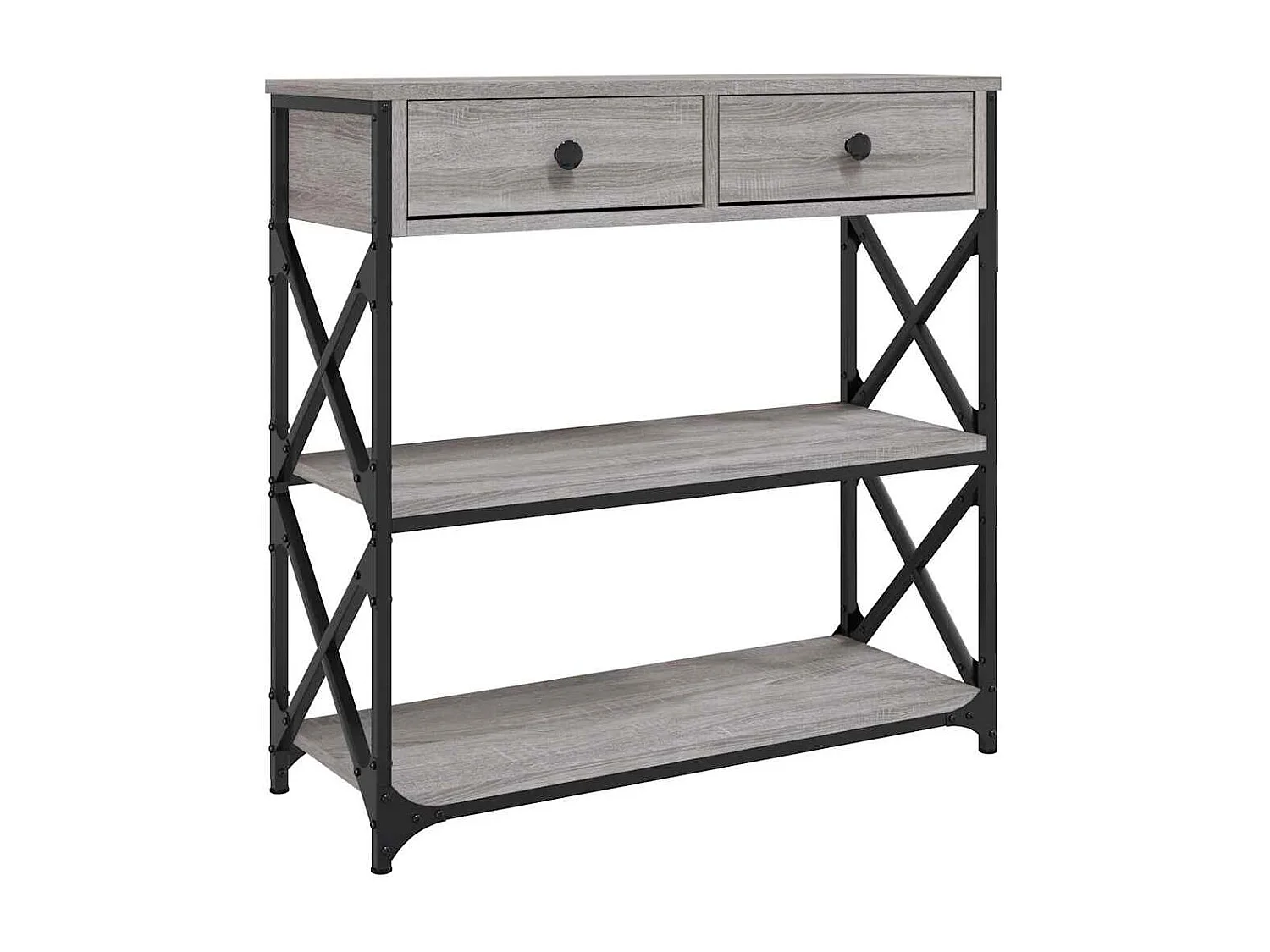 Table console sonoma gris 75x28x75 cm bois d'ingénierie