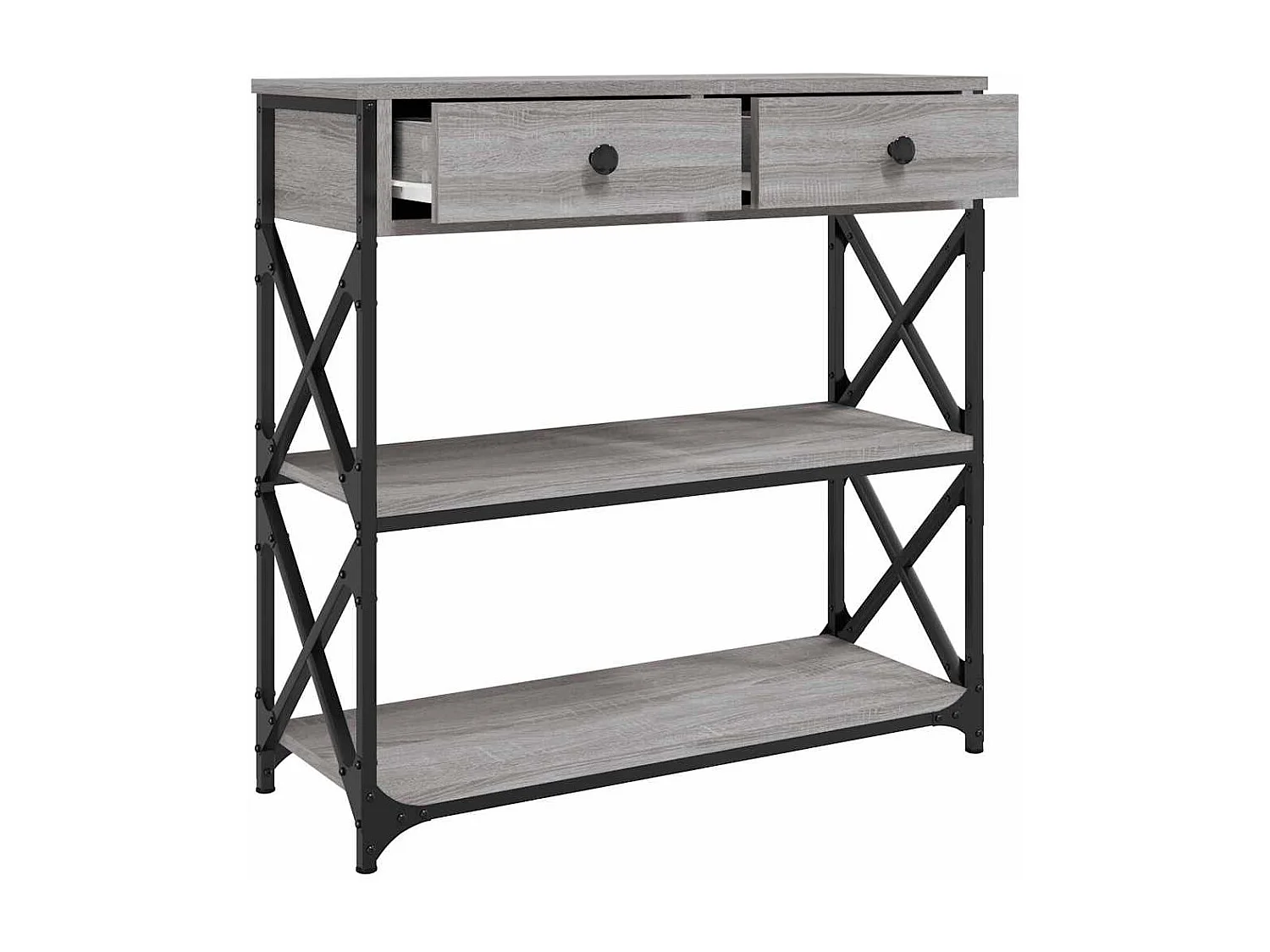 Table console sonoma gris 75x28x75 cm bois d'ingénierie