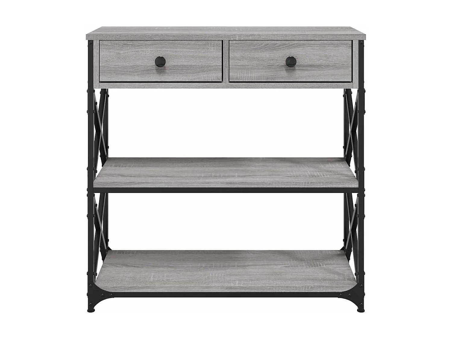 Table console sonoma gris 75x28x75 cm bois d'ingénierie