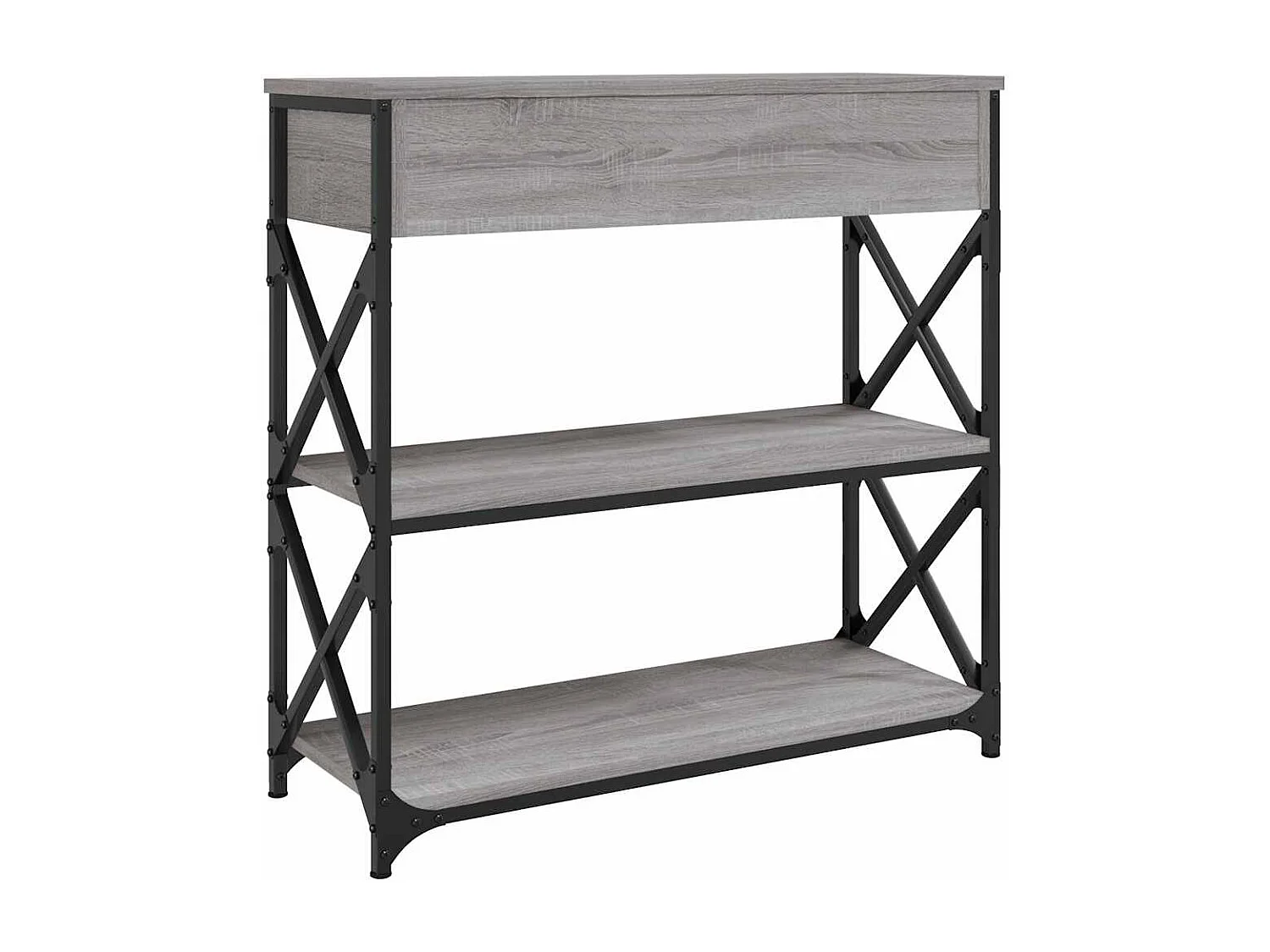 Table console sonoma gris 75x28x75 cm bois d'ingénierie