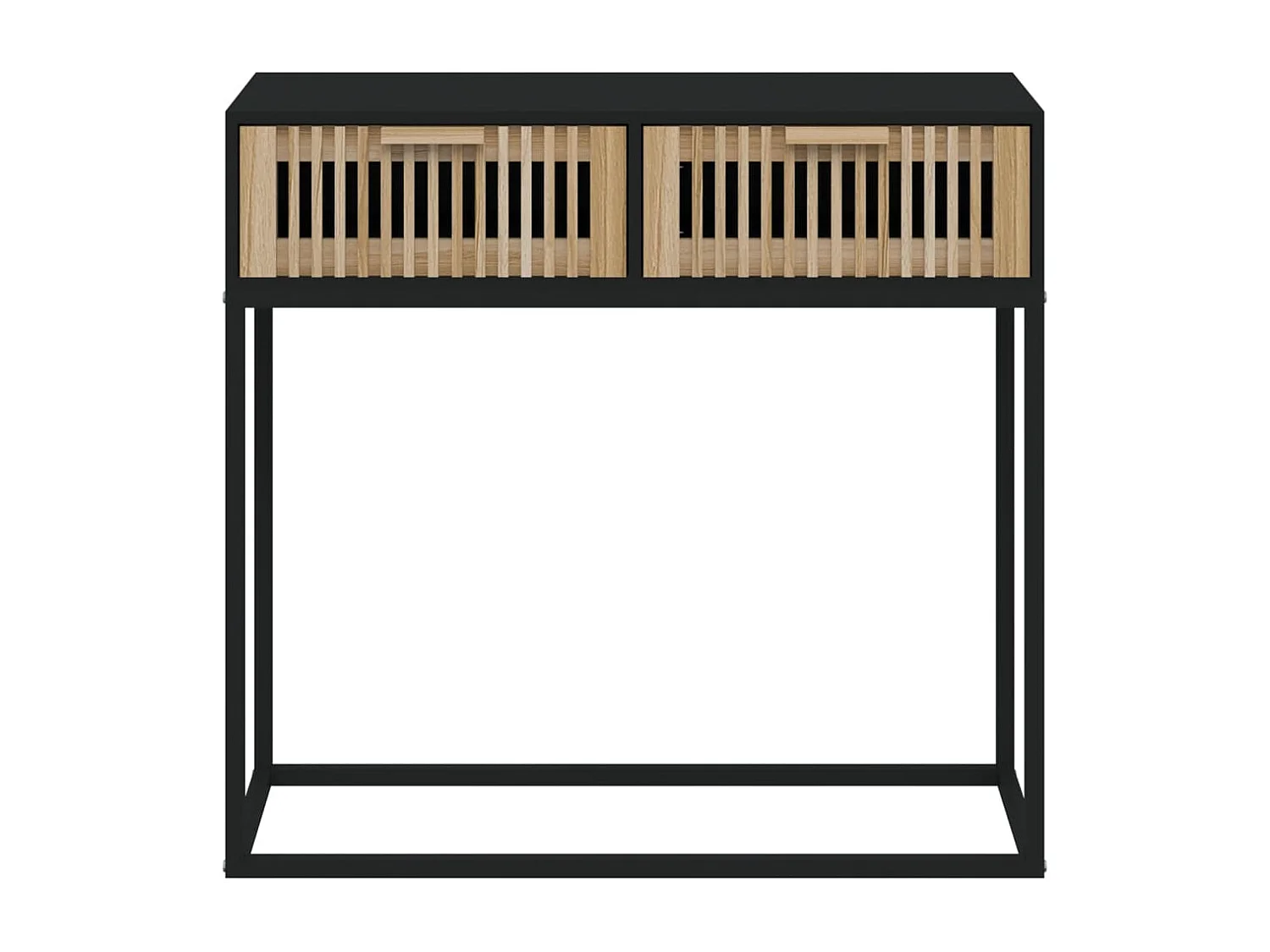 Mesa consola 80x30x75 cm derivados de madeira e ferro preto