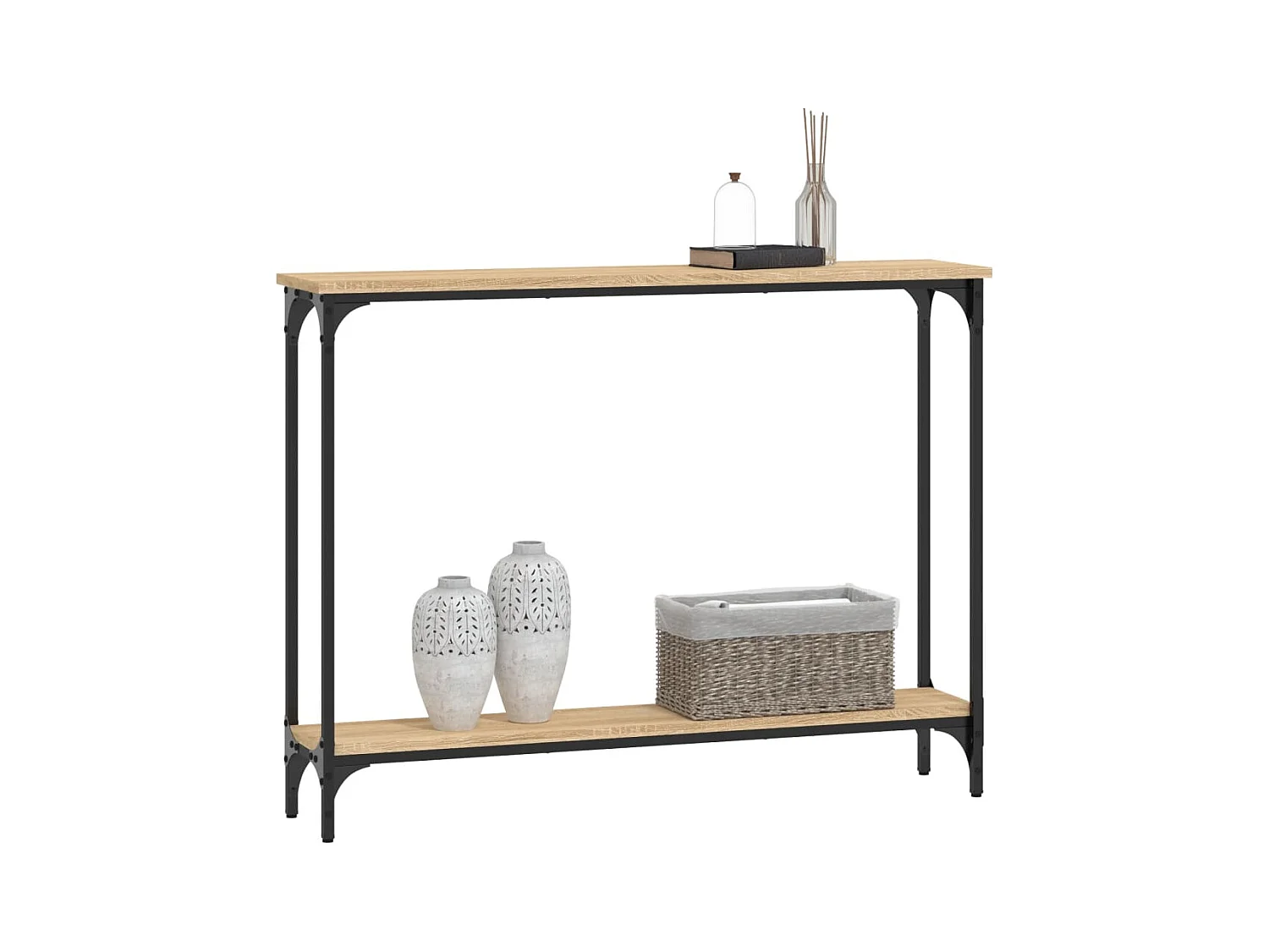 Table console chêne sonoma 100x22,5x75 cm bois d'ingénierie