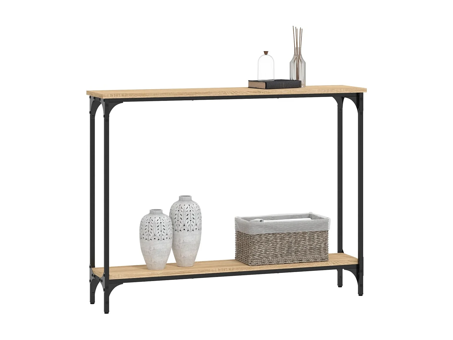 Table console chêne sonoma 100x22,5x75 cm bois d'ingénierie