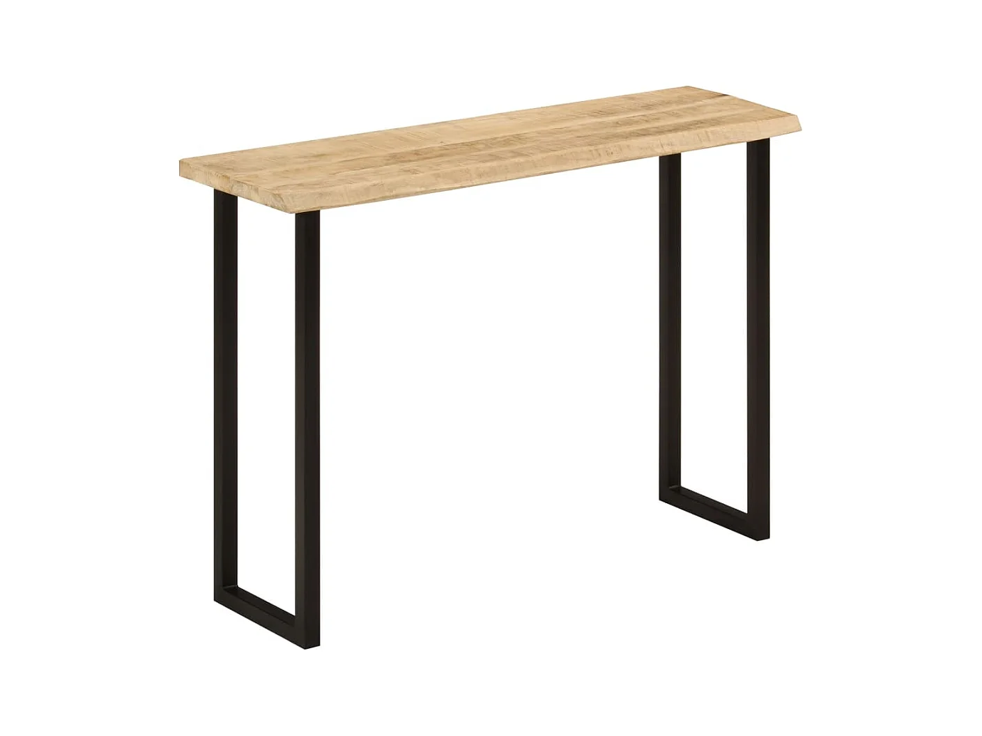 Mesa consola con borde natural madera mango maciza 105x33x76 cm