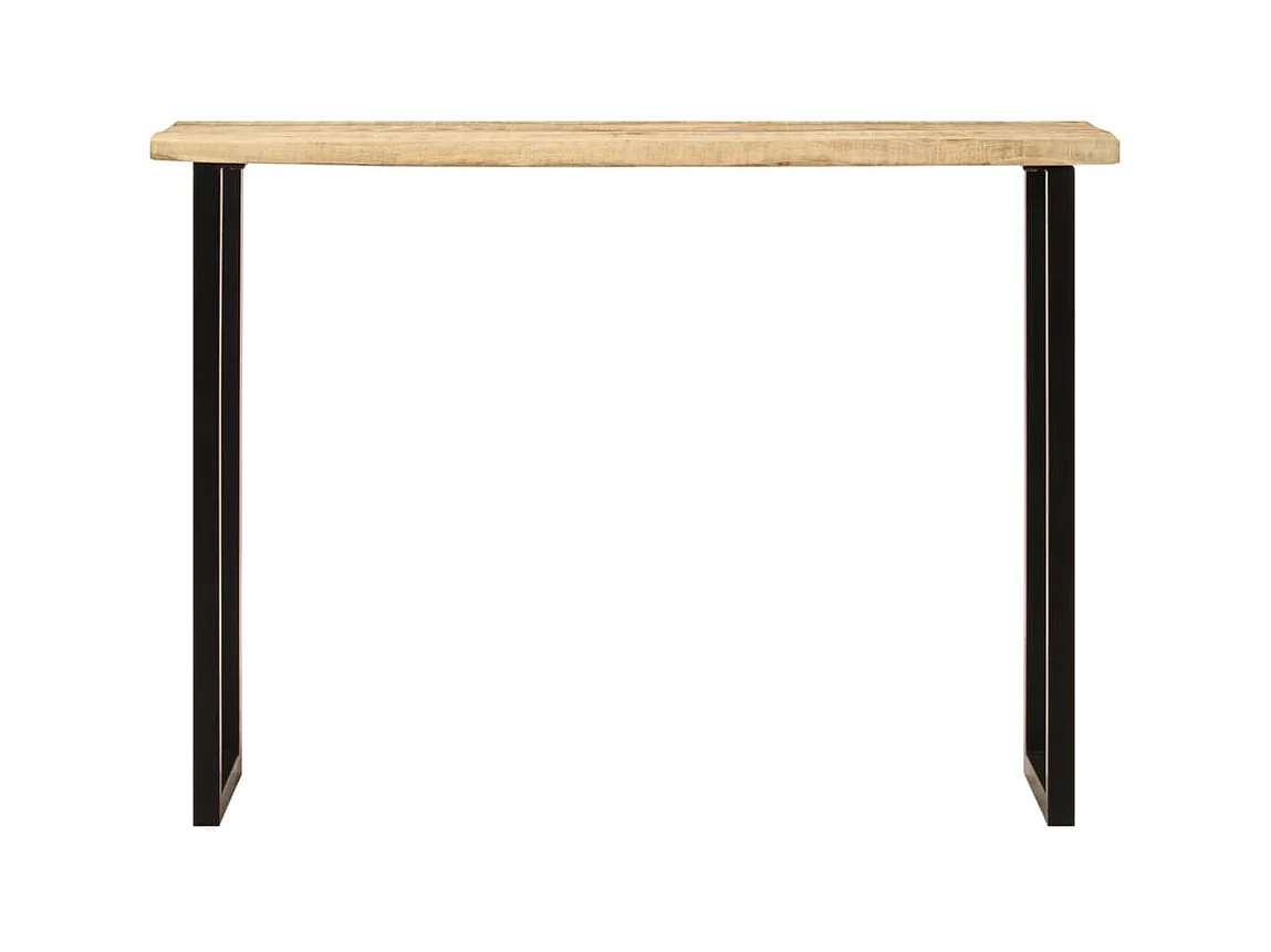 Mesa consola con borde natural madera mango maciza 105x33x76 cm