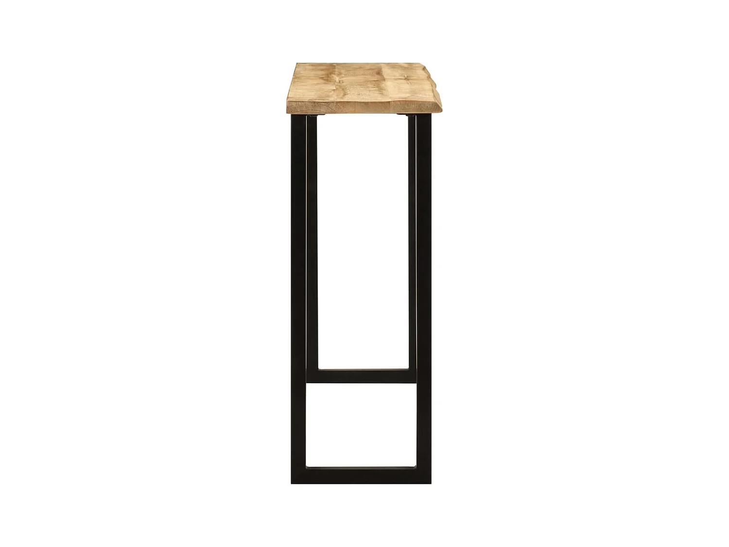 Mesa consola con borde natural madera mango maciza 105x33x76 cm