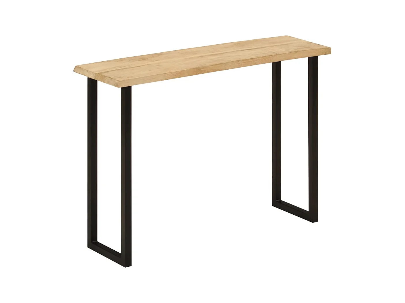 Mesa consola con borde natural madera mango maciza 105x33x76 cm