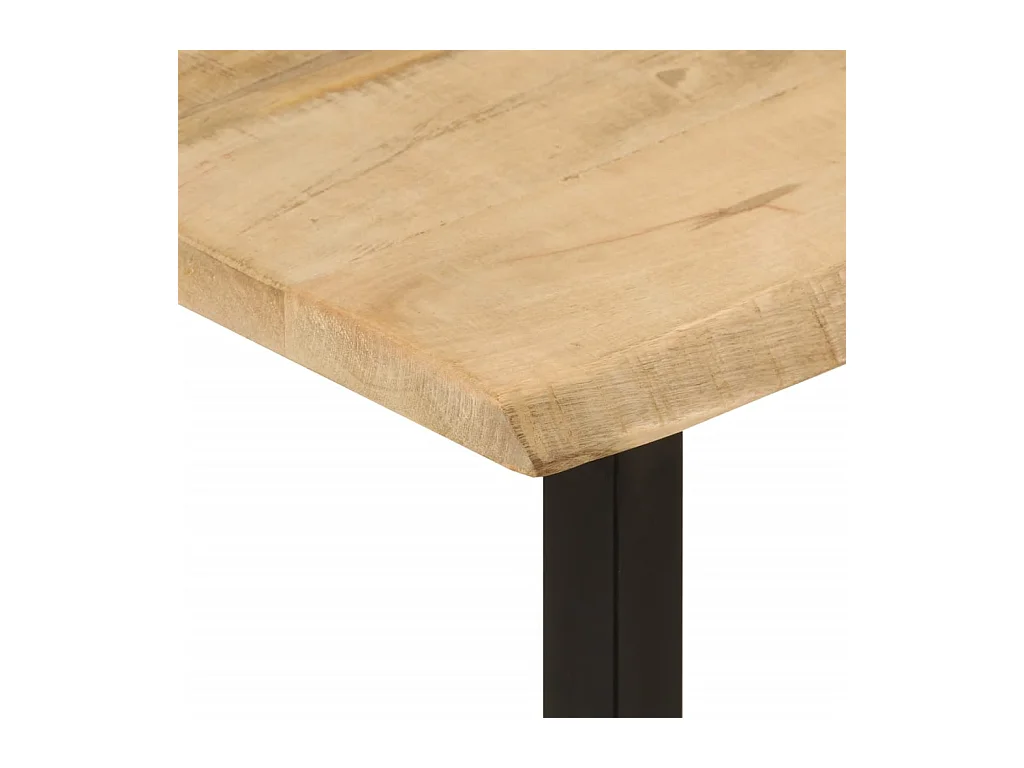 Mesa consola con borde natural madera mango maciza 105x33x76 cm