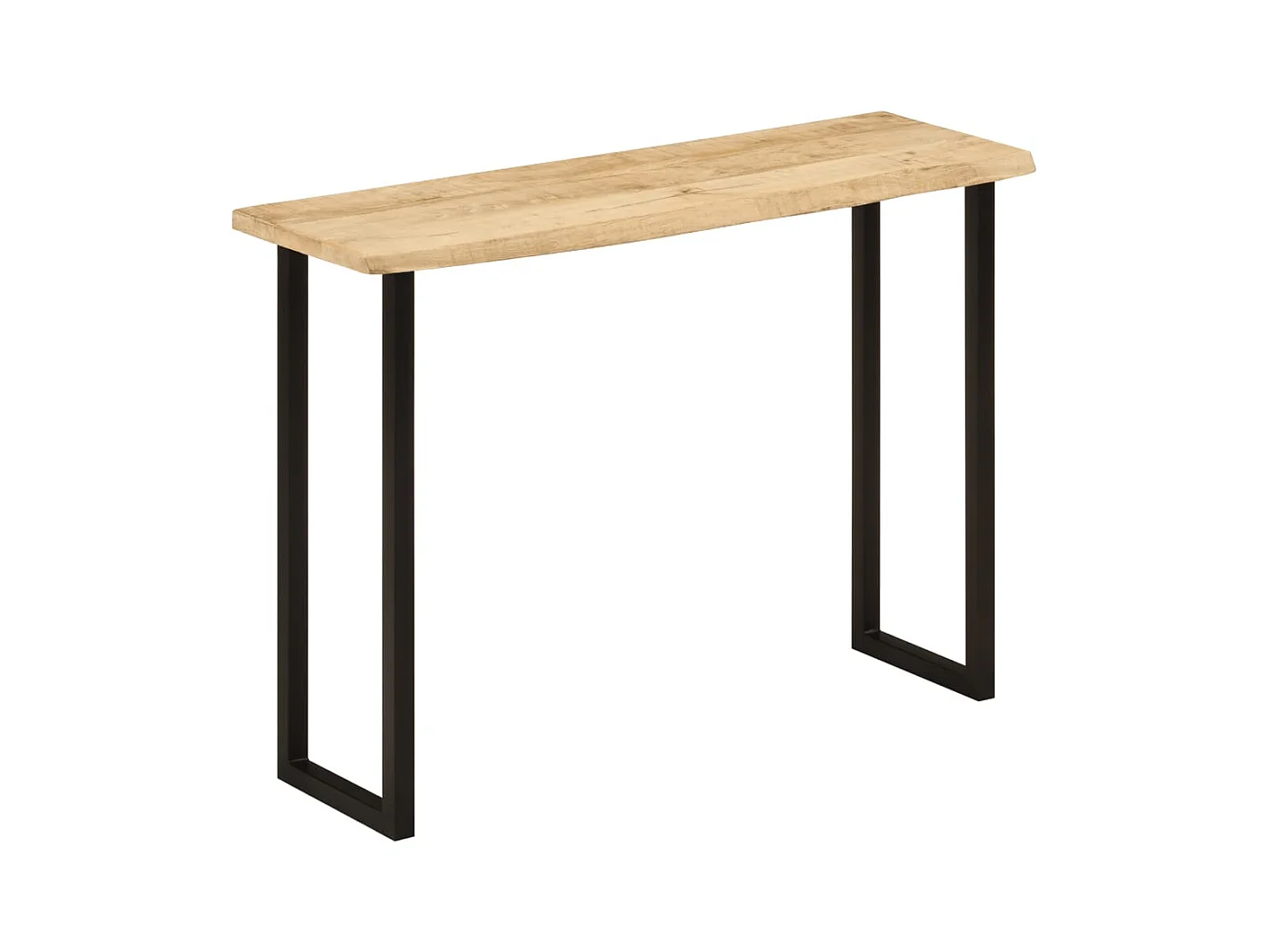 Mesa consola con borde natural madera mango maciza 105x33x76 cm