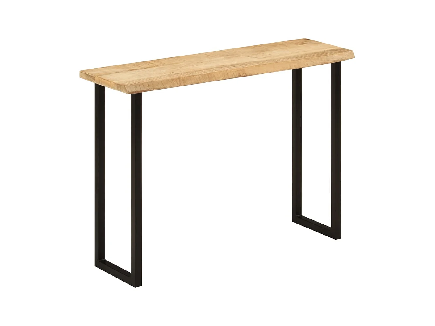 Mesa consola con borde natural madera mango maciza 105x33x76 cm
