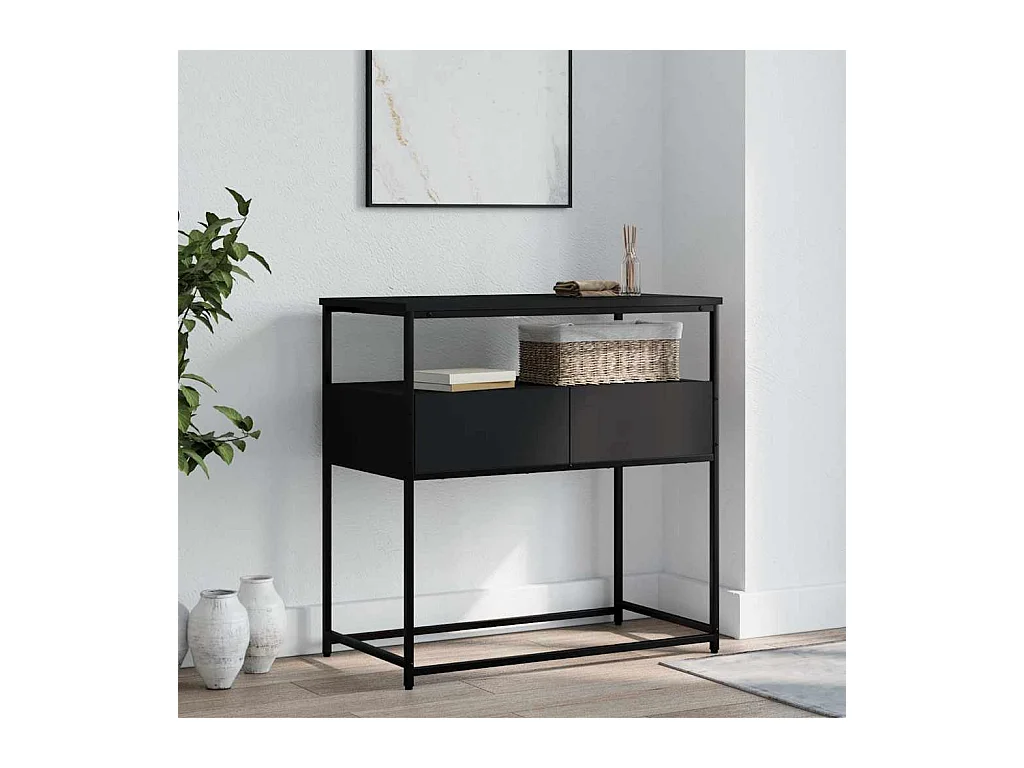 Table console noir 75x40x75 cm bois d'ingénierie