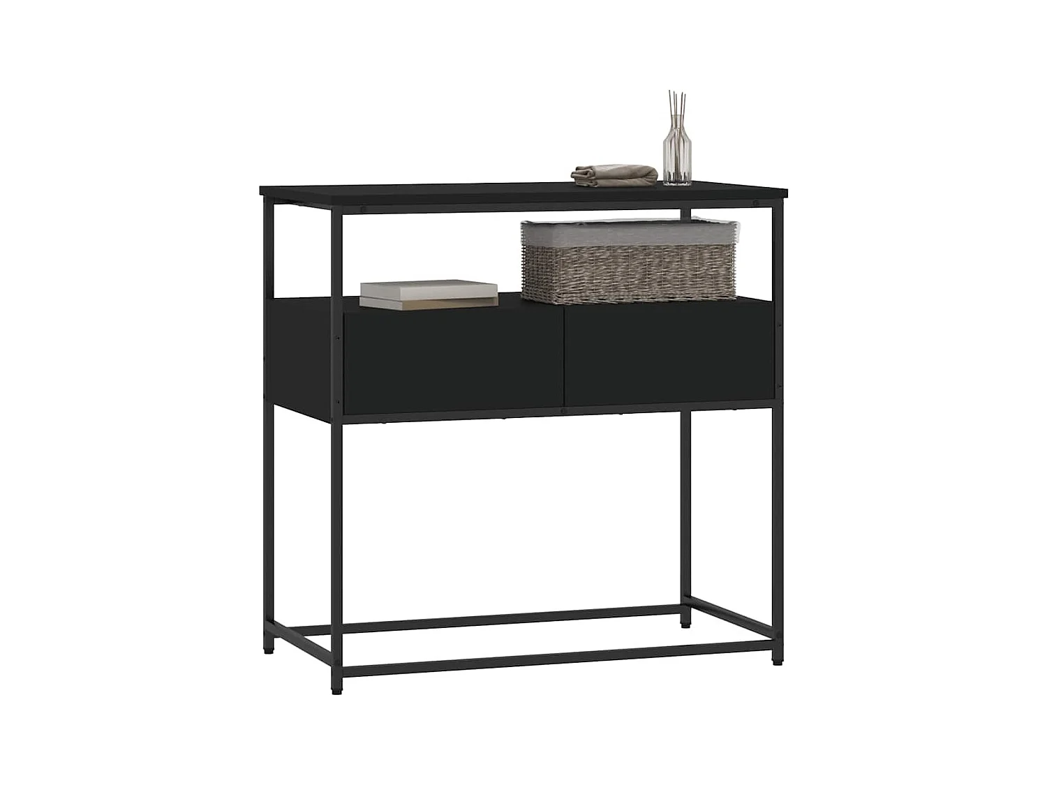 Table console noir 75x40x75 cm bois d'ingénierie