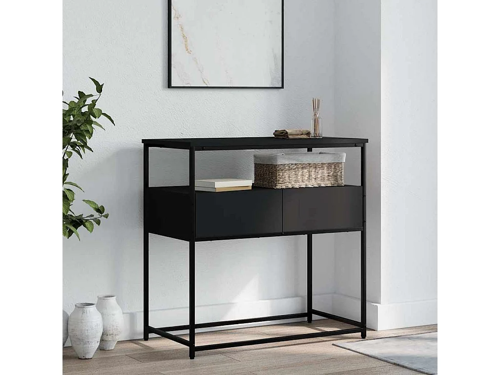 Table console noir 75x40x75 cm bois d'ingénierie