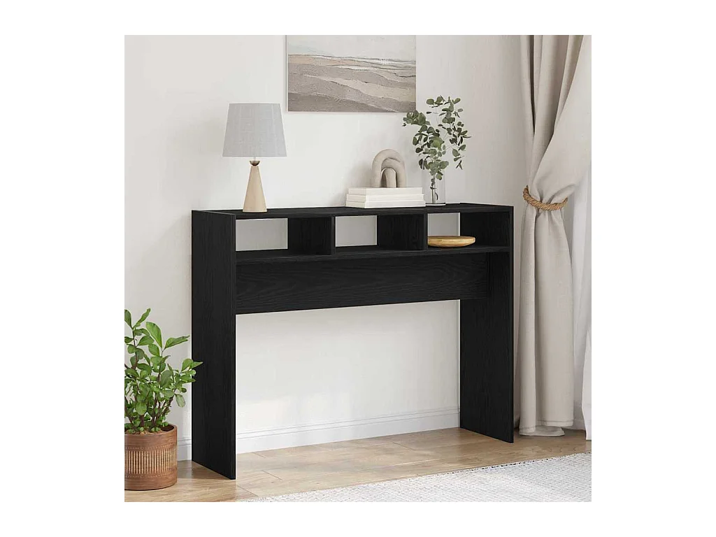 Mesa Consola Roble negro 105 x 30 x 80 cm Madera contrachapada