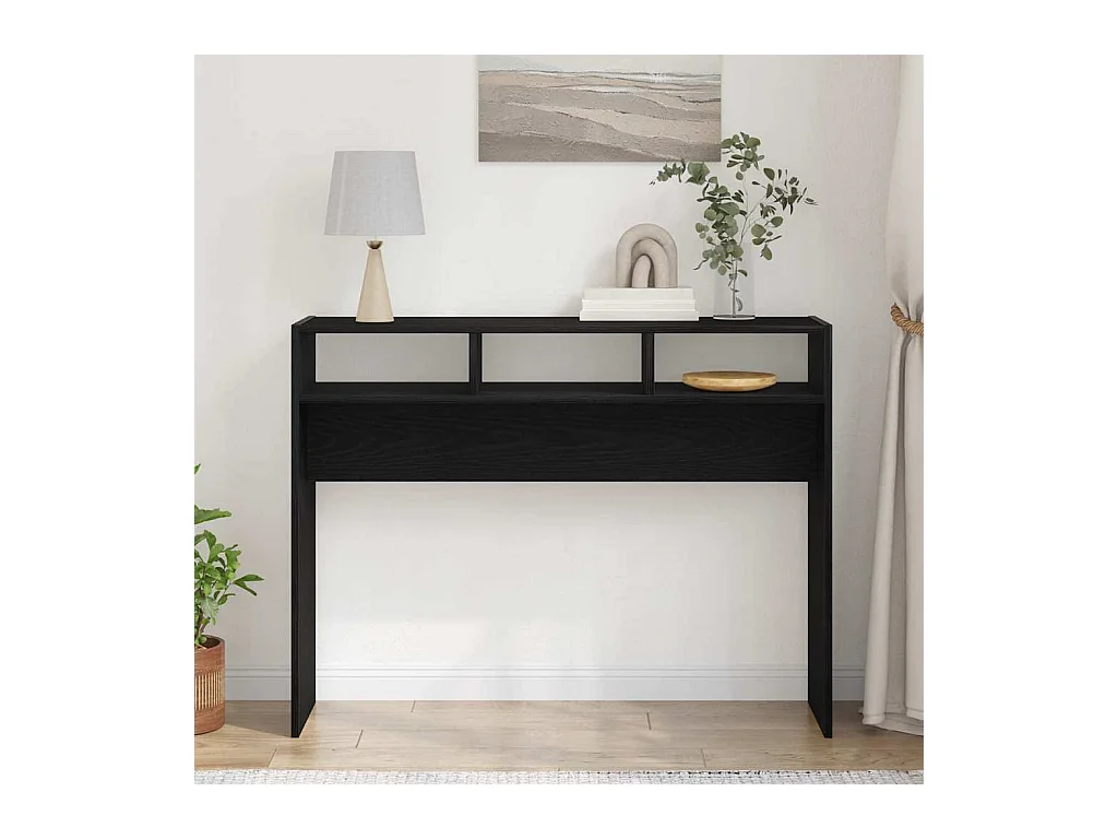 Mesa Consola Roble negro 105 x 30 x 80 cm Madera contrachapada