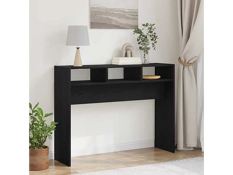 Table console Chêne noir 105 x 30 x 80 cm Bois d'ingénierie