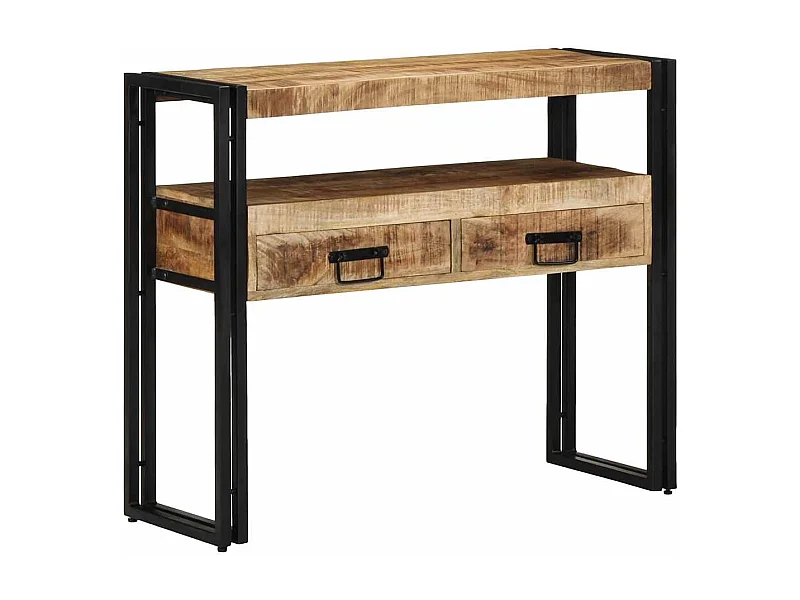 Wandtafel met lade Bruin 90 x 33 x 75 cm massief mangohout