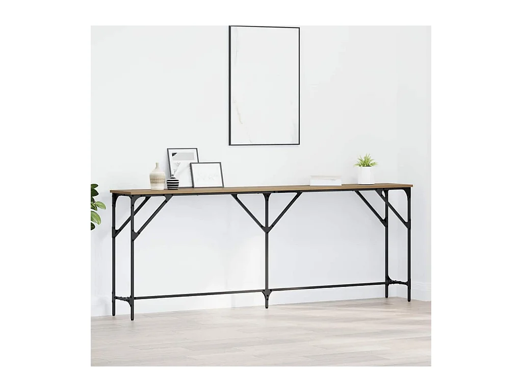 Wandtafel artisanaal eikenkleurig 200 x 29 x 75 cm