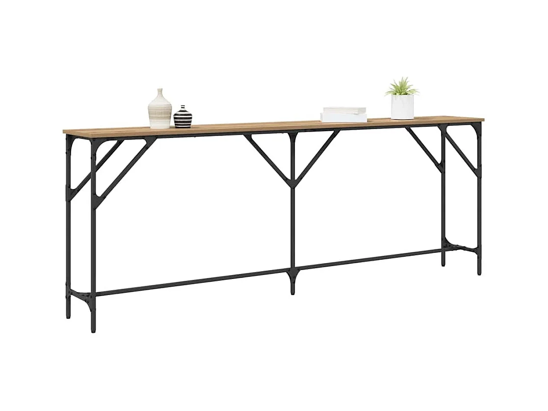 Wandtafel artisanaal eikenkleurig 200 x 29 x 75 cm