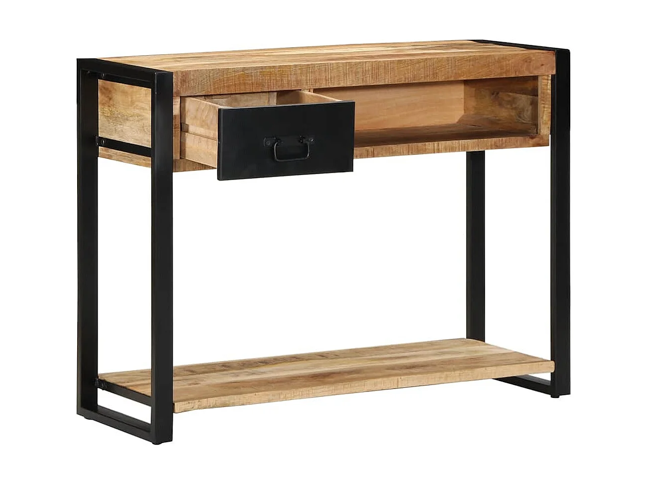 Table console 100x35x75 cm bois de manguier massif brut