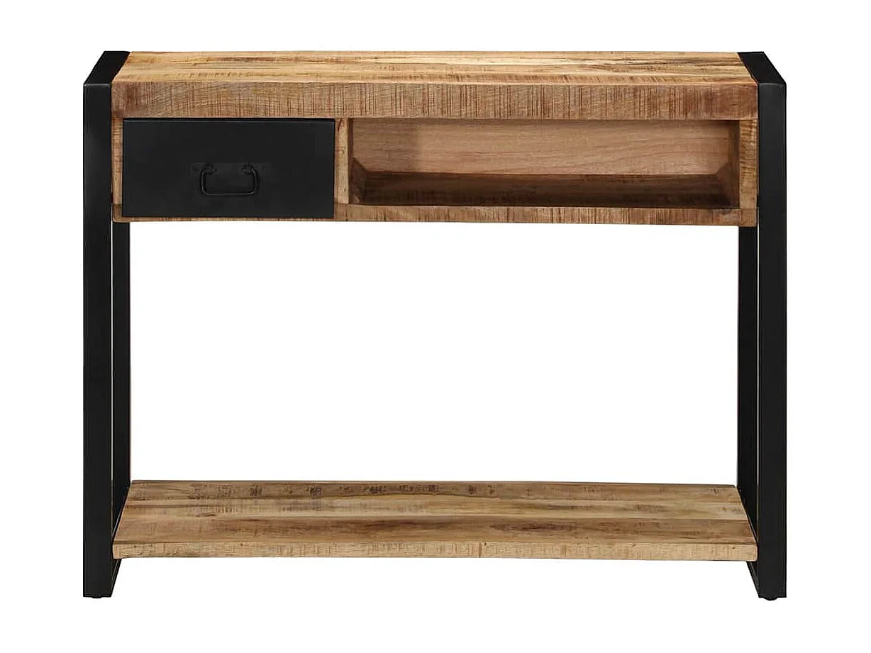 Table console 100x35x75 cm bois de manguier massif brut