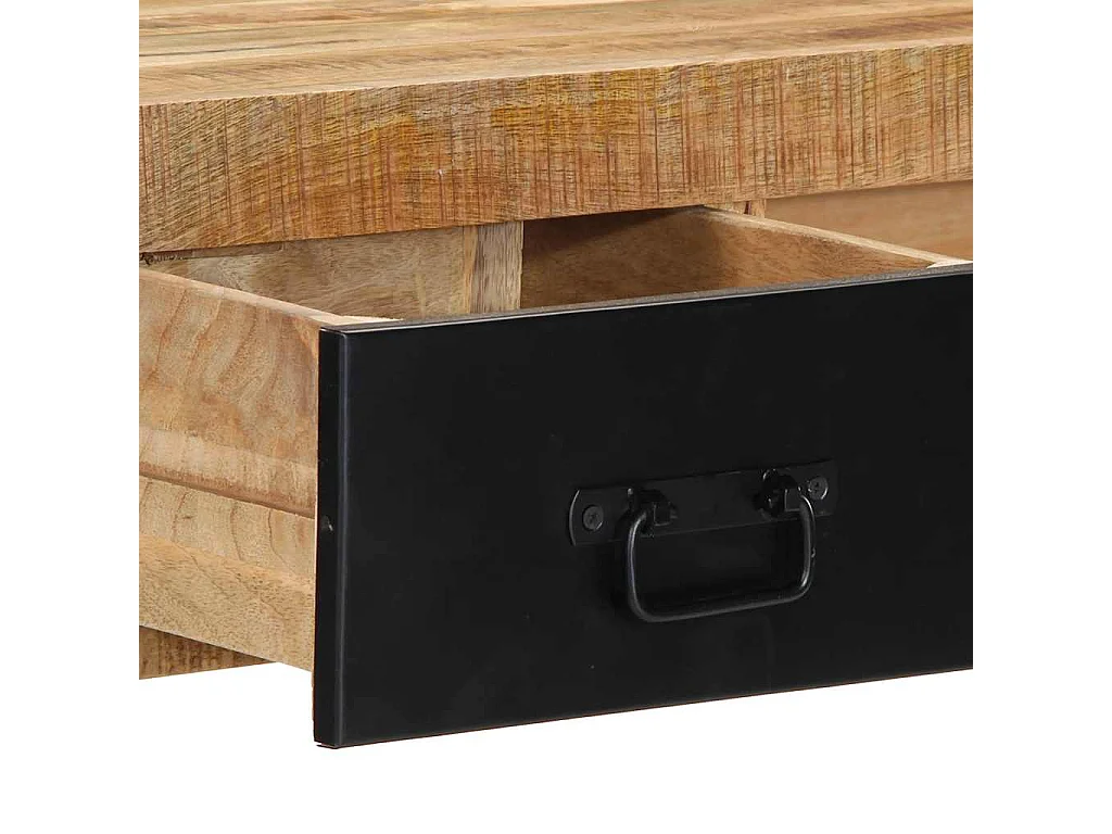 Table console 100x35x75 cm bois de manguier massif brut