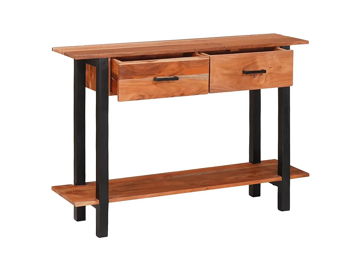 Mesa Consola Marrón 110 x 30 x 75 cm madera maciza de acacia