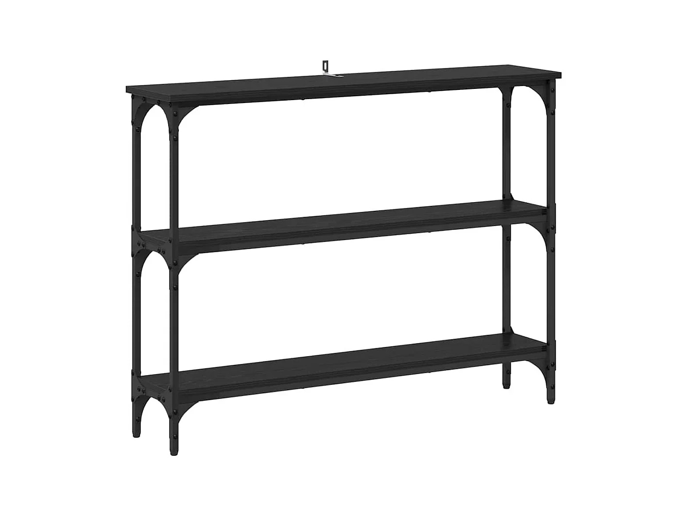 Table console avec étagère Chêne noir 100 x 22.5 x 75 cm