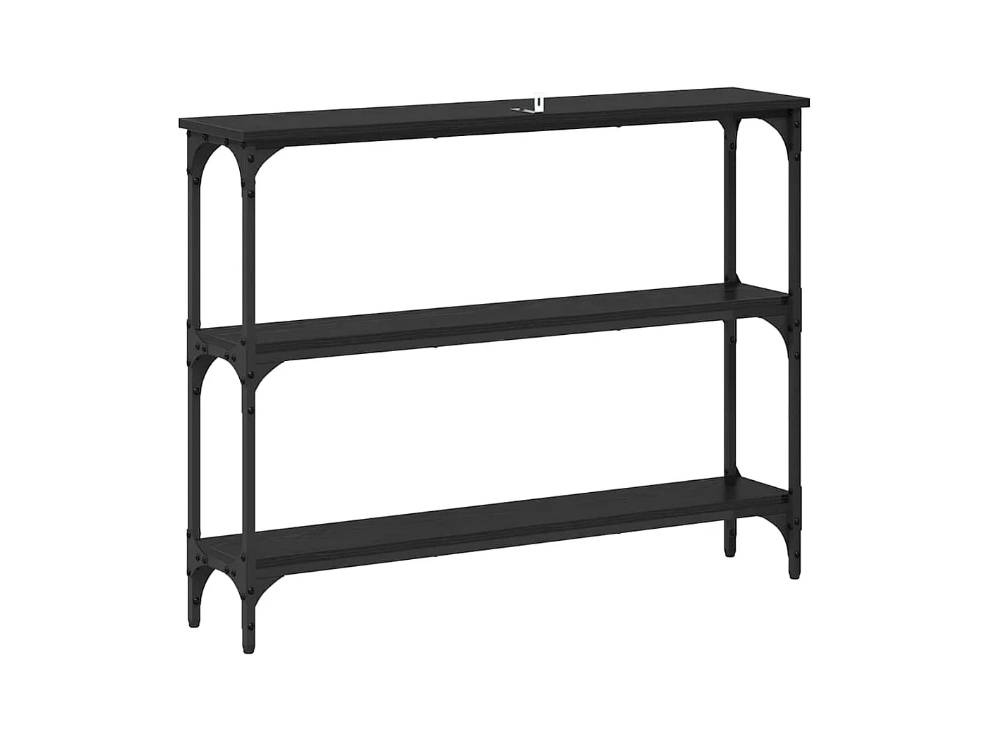 Table console avec étagère Chêne noir 100 x 22.5 x 75 cm