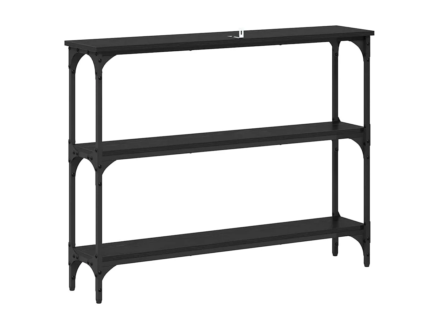 Table console avec étagère Chêne noir 100 x 22.5 x 75 cm