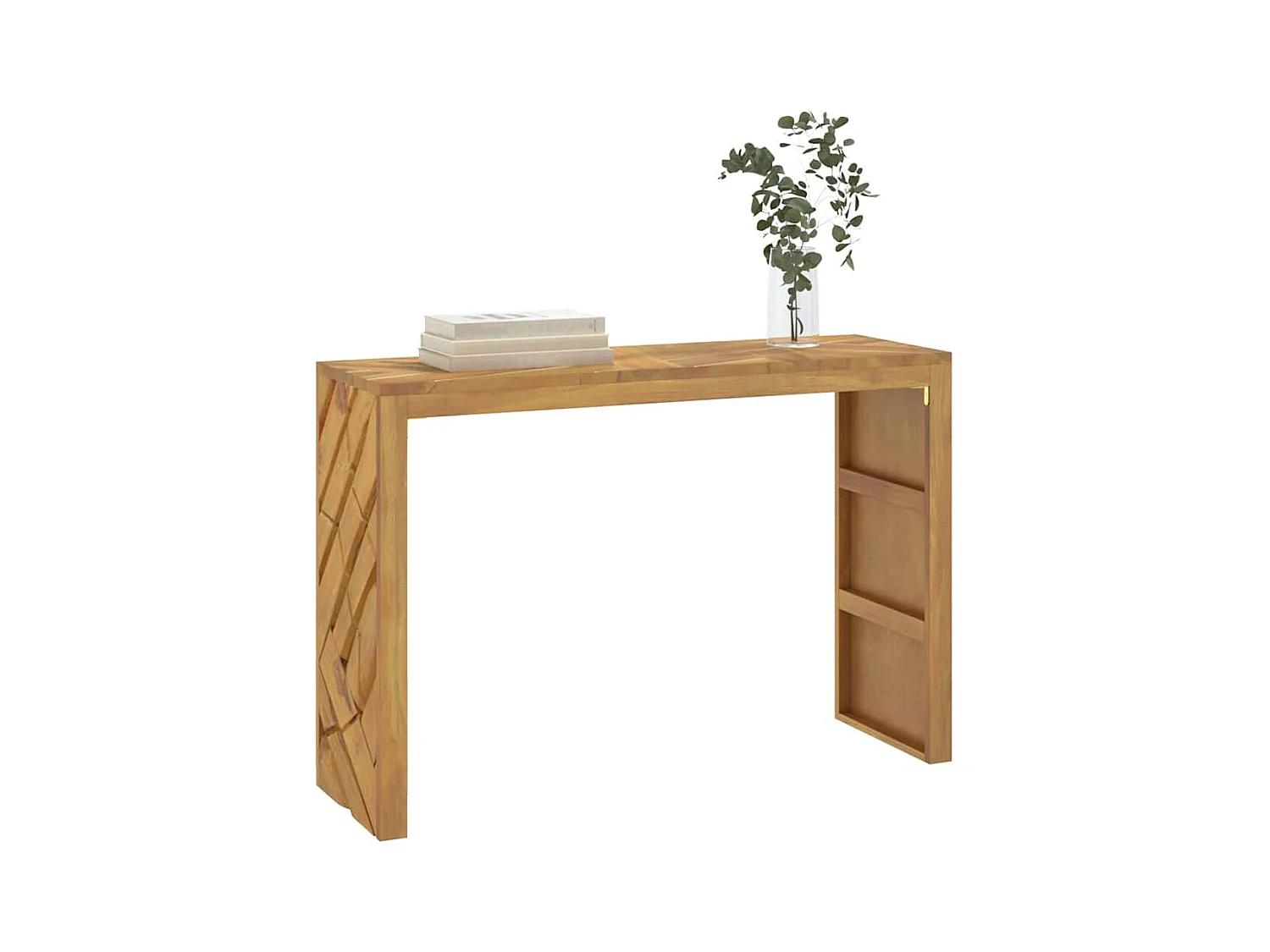 Mesa consola madera maciza de teca 110x35x75 cm