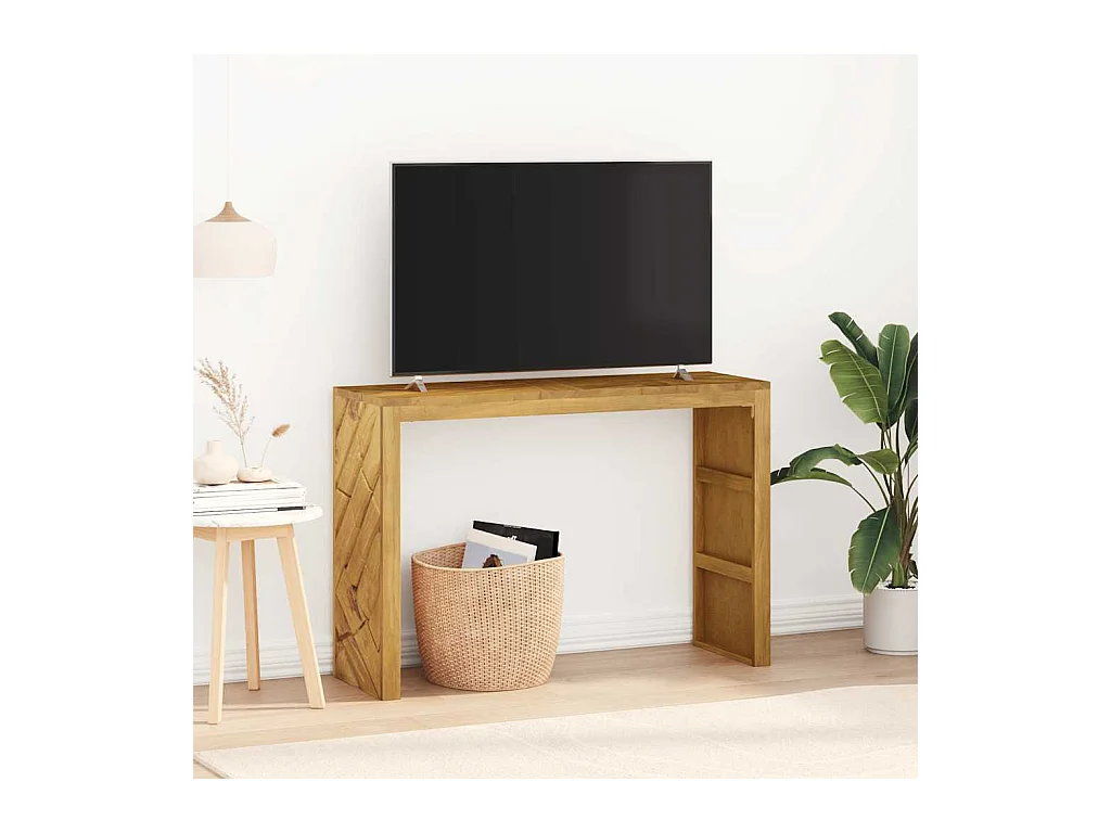 Mesa consola madera maciza de teca 110x35x75 cm