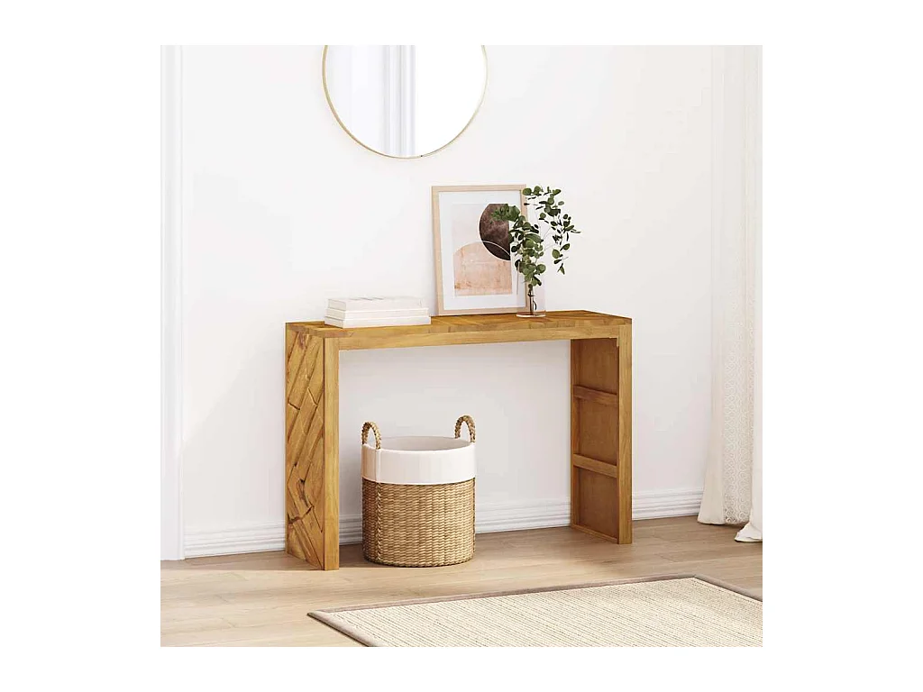 Mesa consola madera maciza de teca 110x35x75 cm