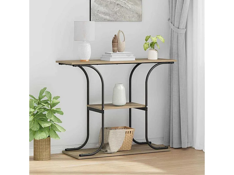 Mesa Consola con estante Roble Sonoma 101 x 35 x 80.5 cm