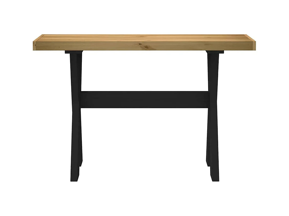 Table console NOAIN pieds en forme de X 120x30x75 cm massif pin