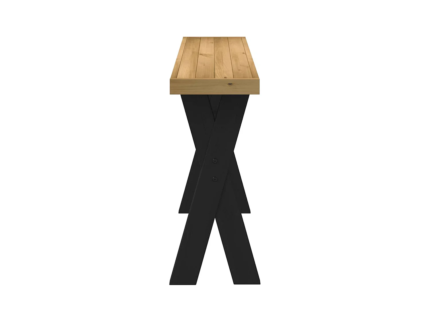 Table console NOAIN pieds en forme de X 120x30x75 cm massif pin