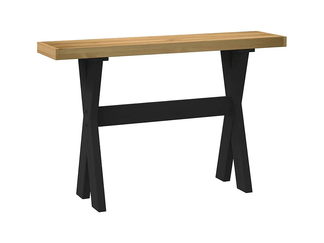 Table console NOAIN pieds en forme de X 120x30x75 cm massif pin