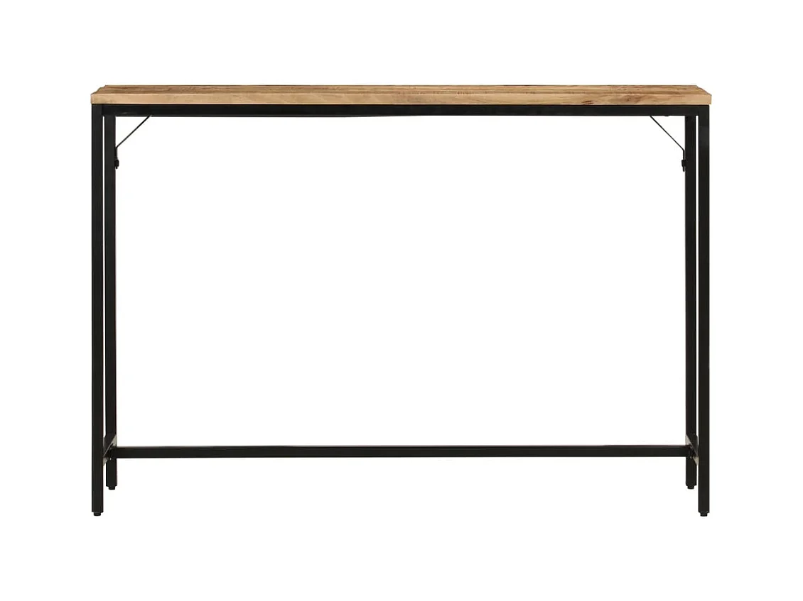 Mesa consola madera maciza mango rugosa y hierro 110x30x75 cm