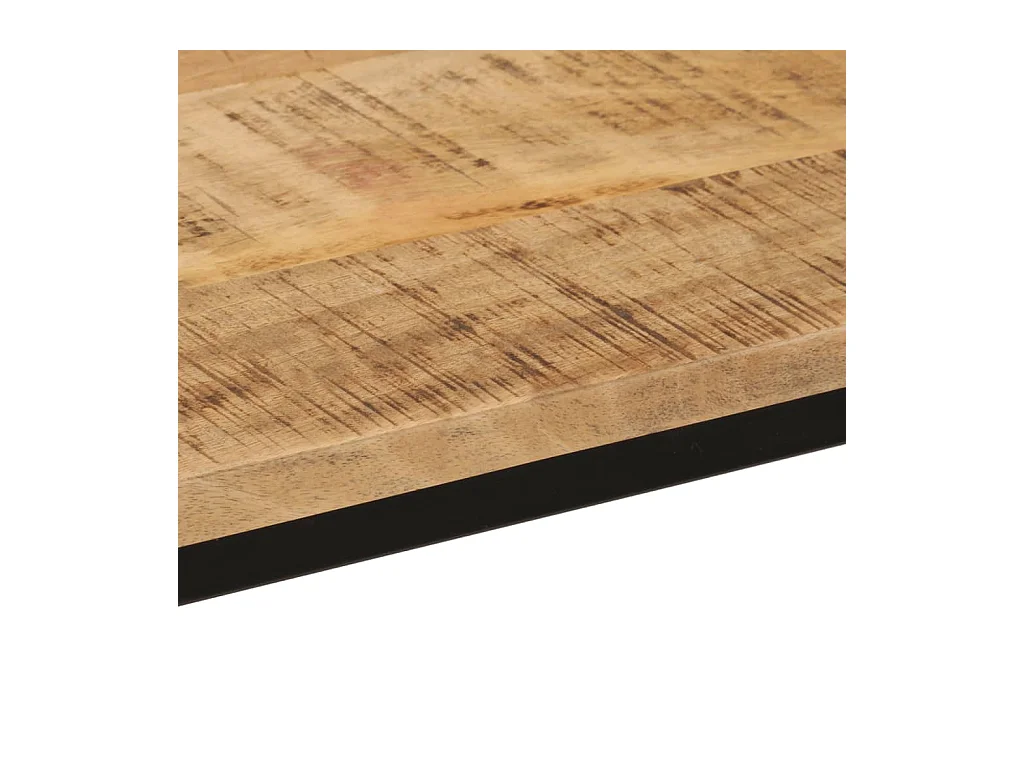 Mesa consola madera maciza mango rugosa y hierro 110x30x75 cm