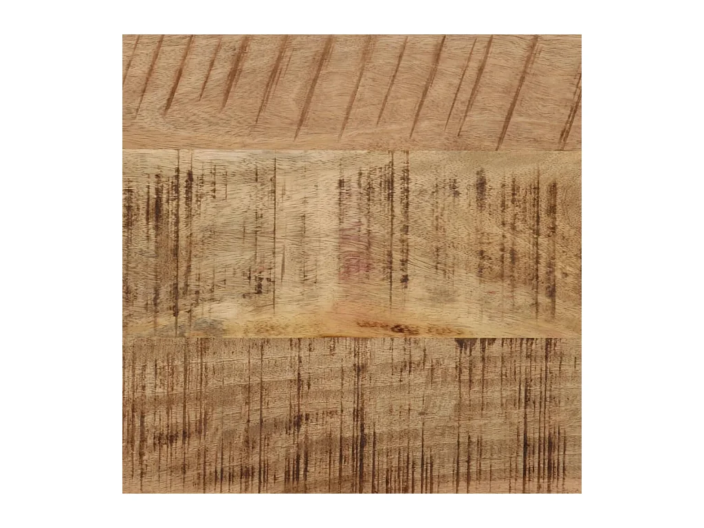 Mesa consola madera maciza mango rugosa y hierro 110x30x75 cm