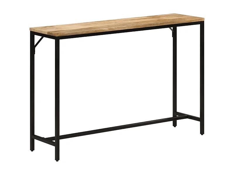Wandtafel 110x30x75 cm massief ruw mangohout en ijzer