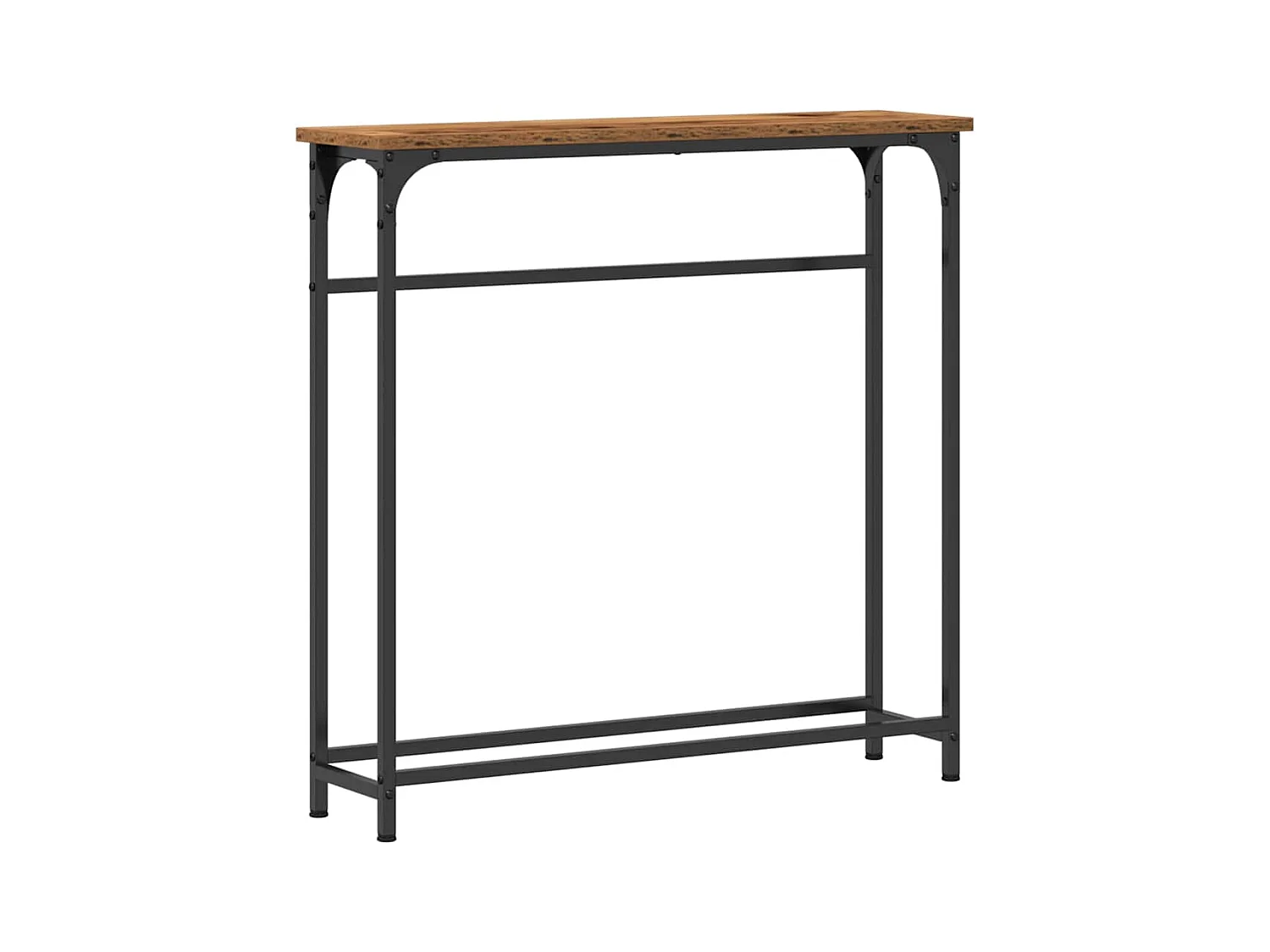 Table Console avec étagère Bois Ancien 75 x 19,5 x 75 cm