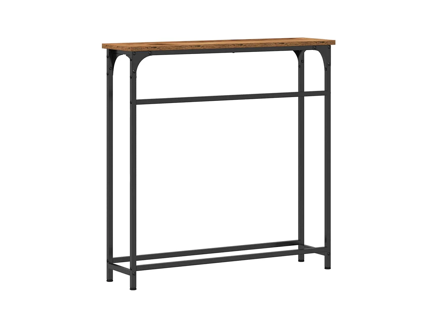 Table Console avec étagère Bois Ancien 75 x 19,5 x 75 cm