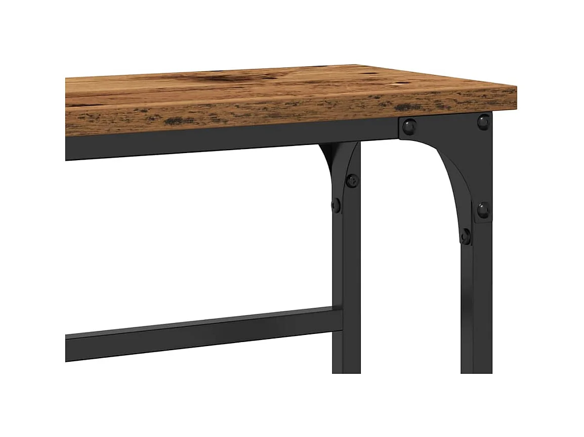 Table Console avec étagère Bois Ancien 75 x 19,5 x 75 cm