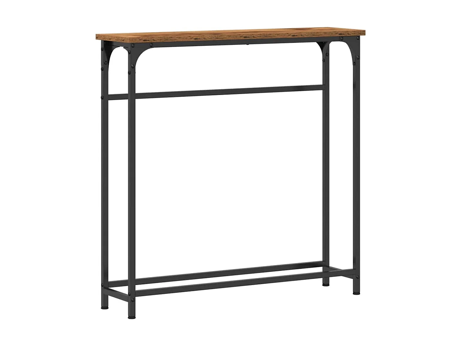 Mesa Console com prateleira Madeira Antiga 75 x 19,5 x 75 cm
