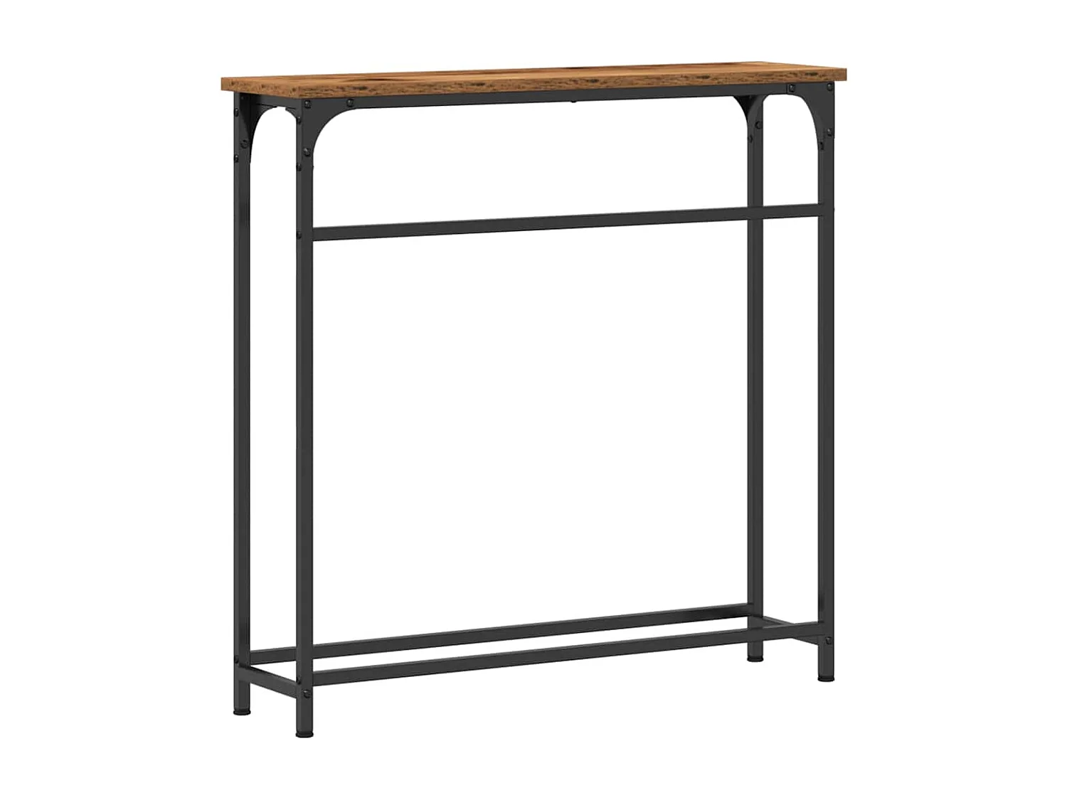 Mesa Console com prateleira Madeira Antiga 75 x 19,5 x 75 cm
