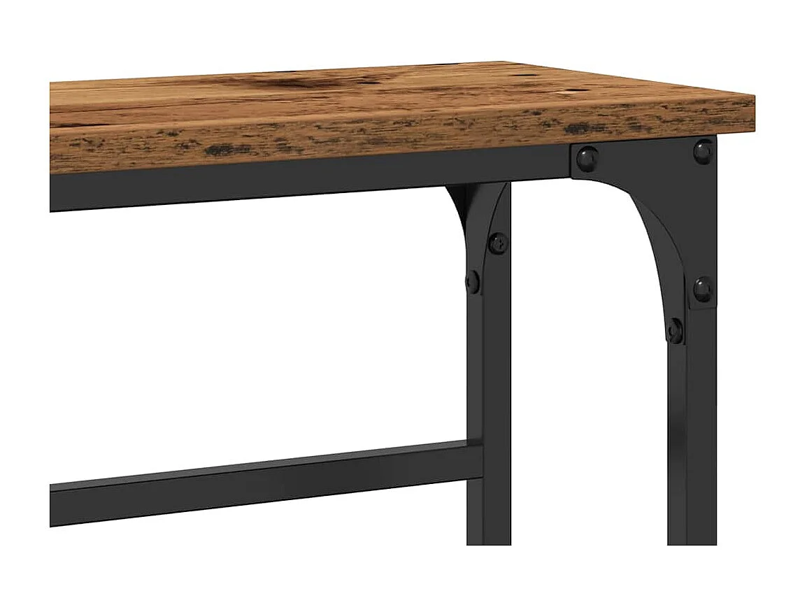 Mesa Console com prateleira Madeira Antiga 75 x 19,5 x 75 cm