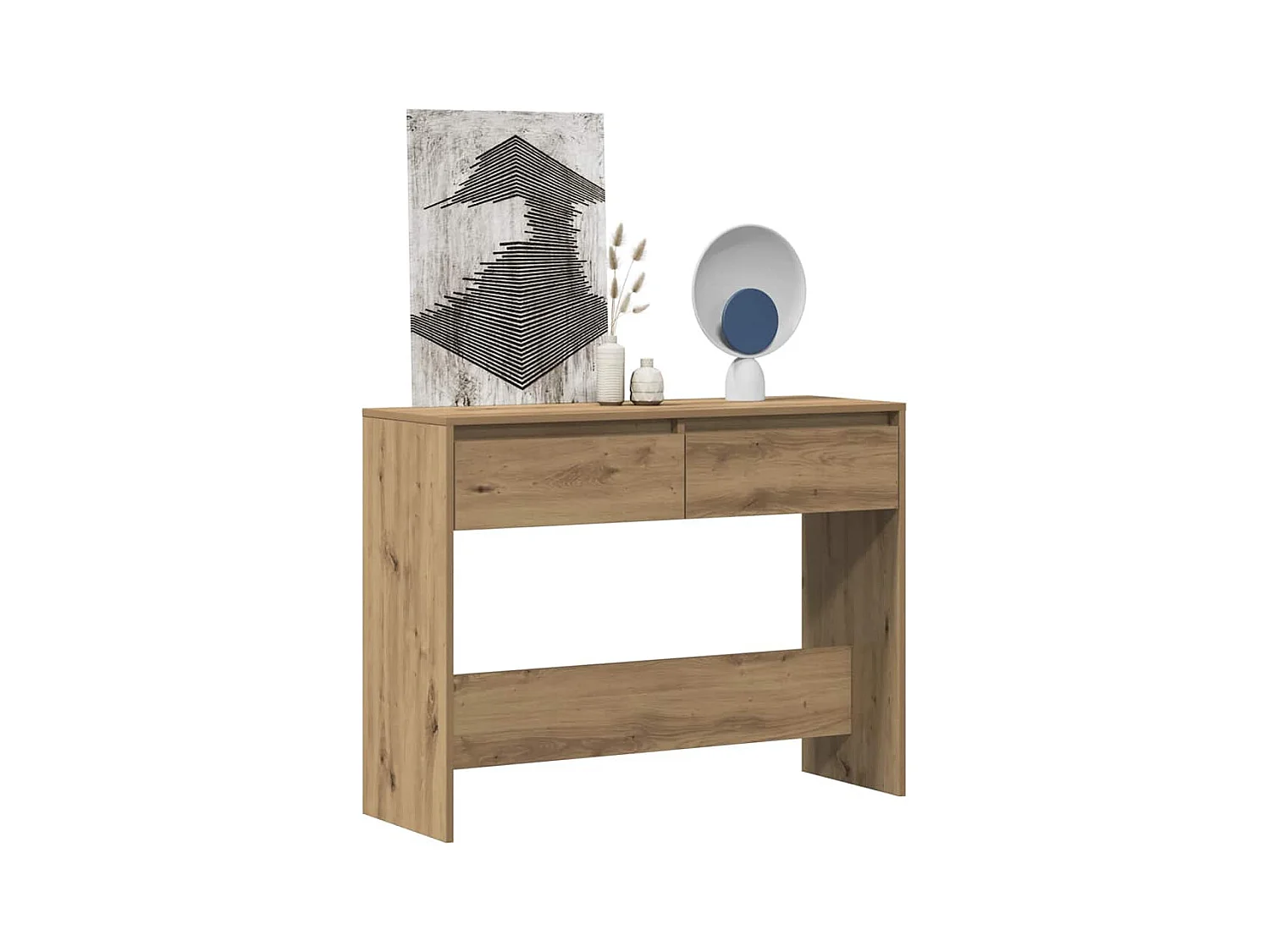 Mesa consola madera ingeniería roble artesanal 100x35x76,5 cm