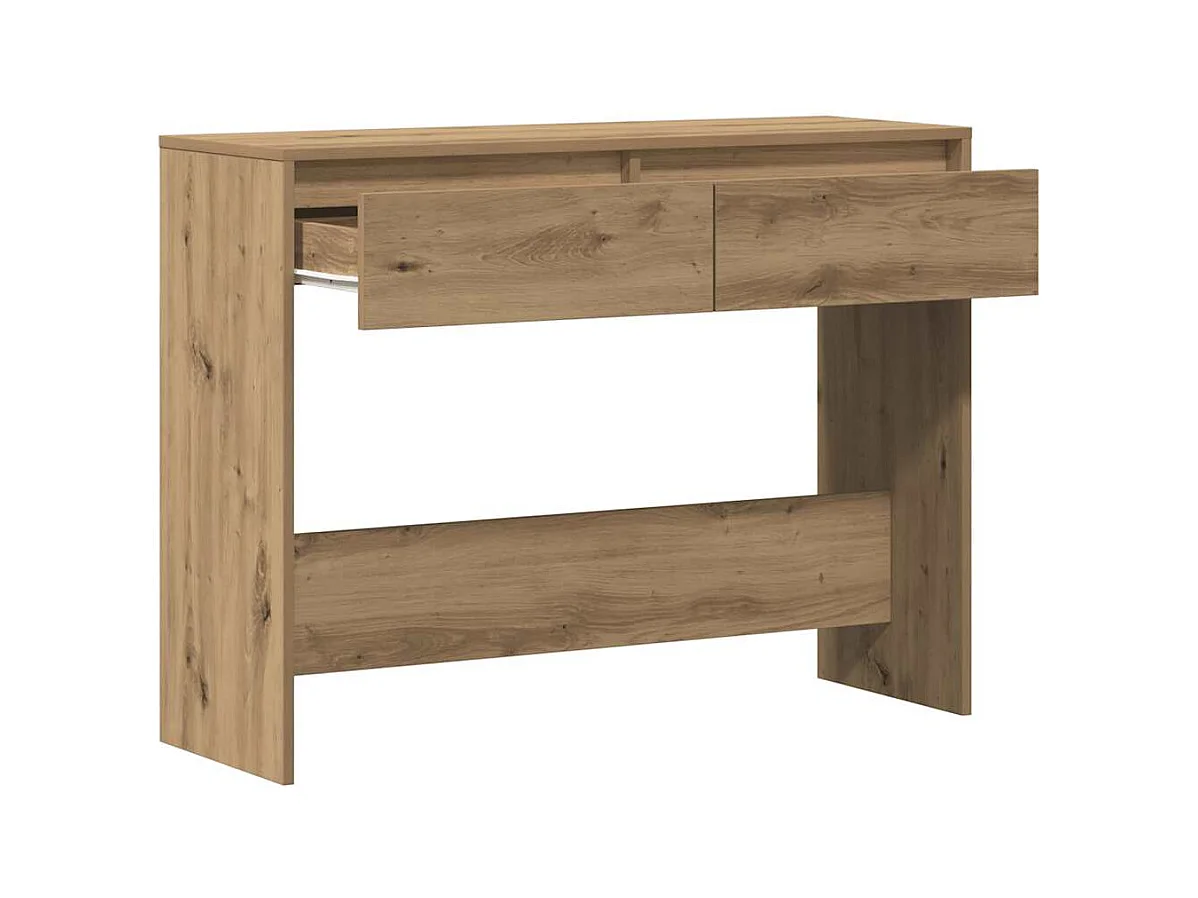 Mesa consola madera ingeniería roble artesanal 100x35x76,5 cm