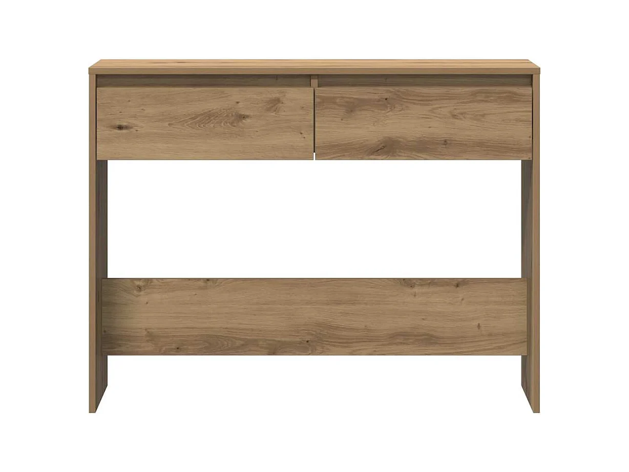 Mesa consola madera ingeniería roble artesanal 100x35x76,5 cm